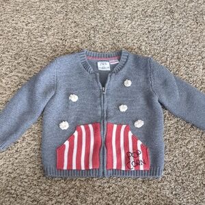 Zara Kids Gray Sweater with Red Stripes